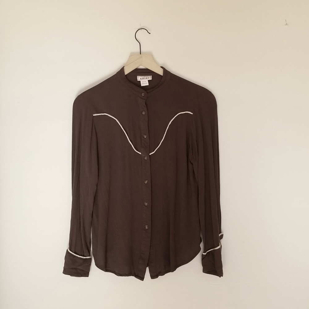 Ariat olive button up blouse